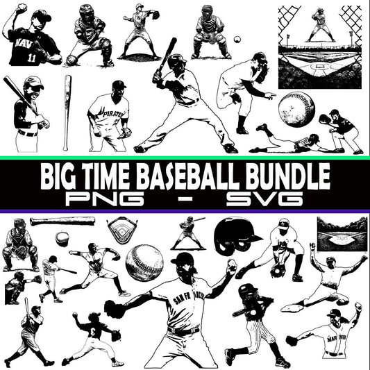 Big Time Baseball Bundle, Baseball PNG Files, Baseball Graphics, Instant Download, Laser Engraver Files, SVG Bundle, Baseball Bundle!!